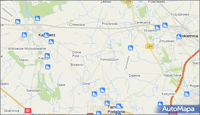 mapa Kokoszczyn gmina Tarnowo Podgórne, Kokoszczyn gmina Tarnowo Podgórne na mapie Targeo