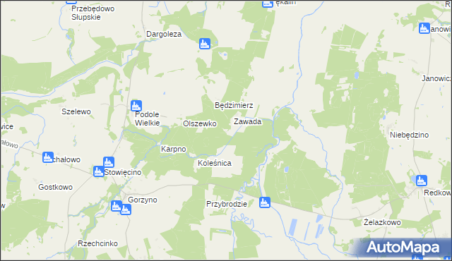 mapa Kokoszki gmina Główczyce, Kokoszki gmina Główczyce na mapie Targeo