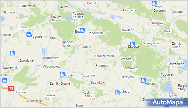 mapa Kołaczkowice gmina Busko-Zdrój, Kołaczkowice gmina Busko-Zdrój na mapie Targeo