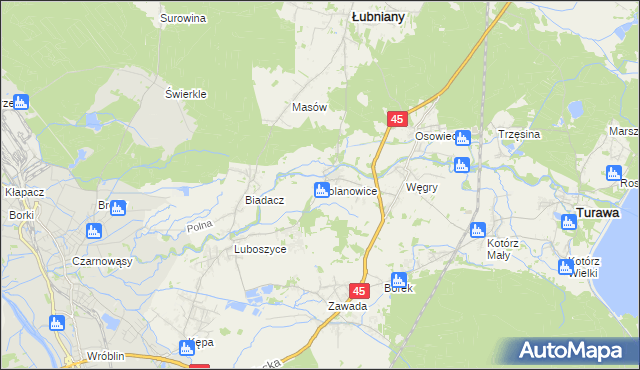 mapa Kolanowice, Kolanowice na mapie Targeo