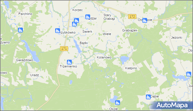 mapa Kolanowo, Kolanowo na mapie Targeo