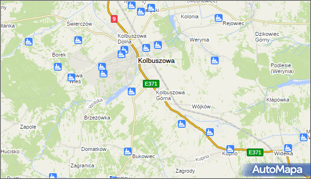 mapa Kolbuszowa Górna, Kolbuszowa Górna na mapie Targeo
