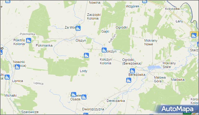 mapa Kołczyn Kolonia, Kołczyn Kolonia na mapie Targeo