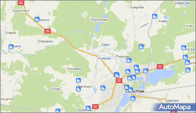 mapa Kołdowo, Kołdowo na mapie Targeo