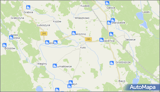 mapa Koło gmina Brody, Koło gmina Brody na mapie Targeo