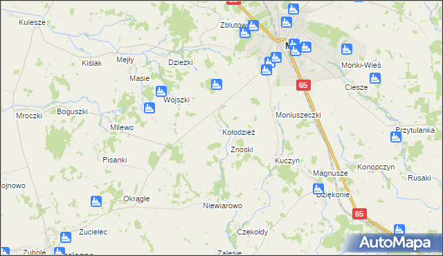 mapa Kołodzież, Kołodzież na mapie Targeo