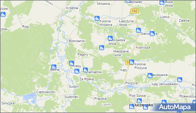 mapa Kolonia Bobrowska Wola, Kolonia Bobrowska Wola na mapie Targeo