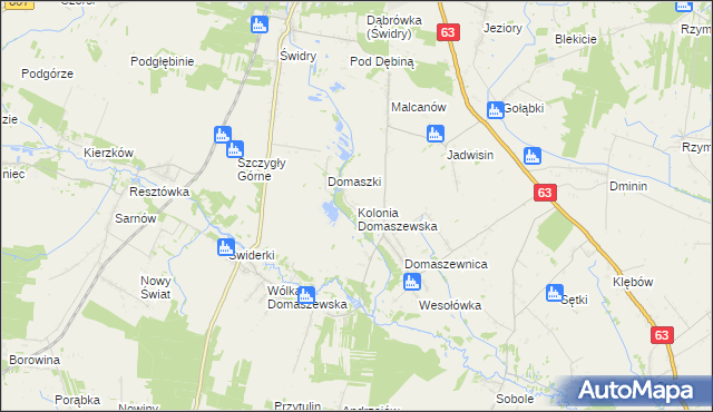 mapa Kolonia Domaszewska, Kolonia Domaszewska na mapie Targeo