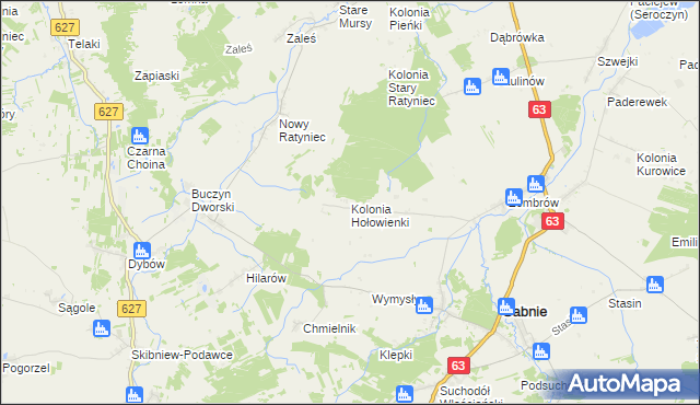 mapa Kolonia Hołowienki, Kolonia Hołowienki na mapie Targeo