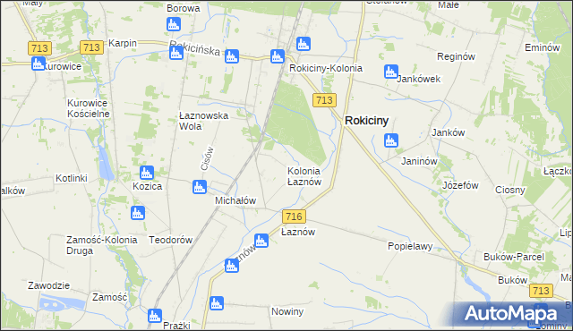 mapa Kolonia Łaznów, Kolonia Łaznów na mapie Targeo