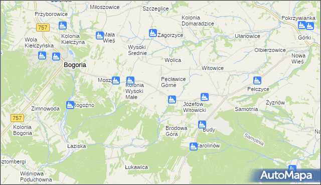 mapa Kolonia Pęcławska, Kolonia Pęcławska na mapie Targeo