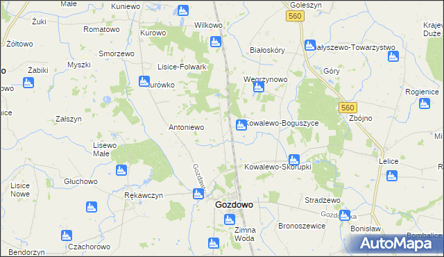 mapa Kolonia Przybyszewo, Kolonia Przybyszewo na mapie Targeo