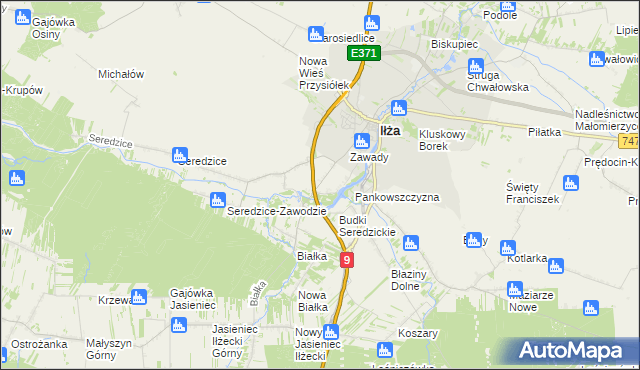 mapa Kolonia Seredzice, Kolonia Seredzice na mapie Targeo