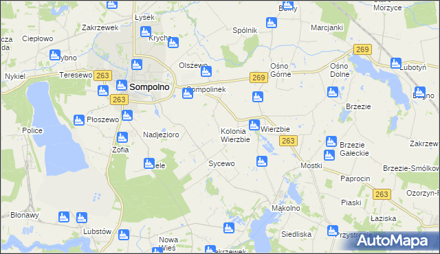 mapa Kolonia Wierzbie, Kolonia Wierzbie na mapie Targeo