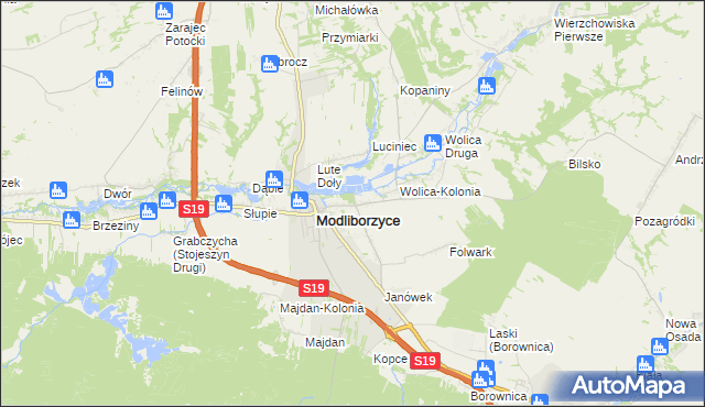 mapa Kolonia Zamek, Kolonia Zamek na mapie Targeo