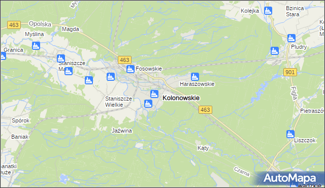 mapa Kolonowskie, Kolonowskie na mapie Targeo