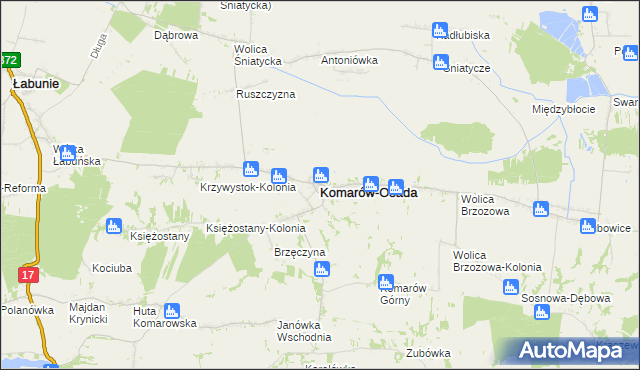 mapa Komarów-Osada, Komarów-Osada na mapie Targeo