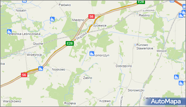 mapa Komorczyn, Komorczyn na mapie Targeo