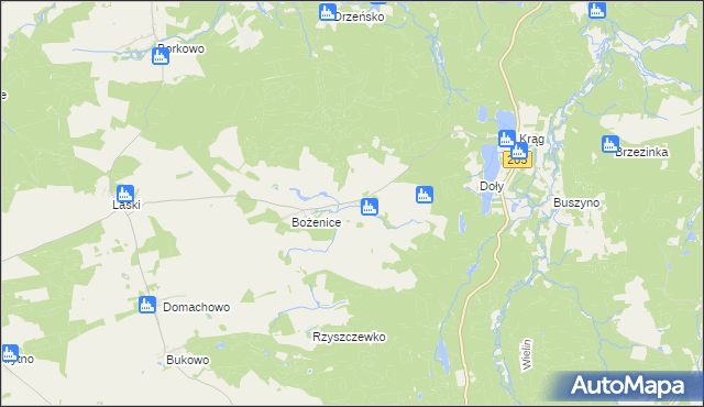 mapa Komorowo gmina Polanów, Komorowo gmina Polanów na mapie Targeo