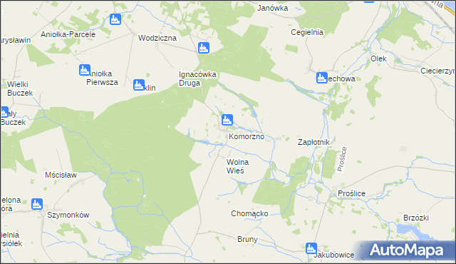 mapa Komorzno, Komorzno na mapie Targeo