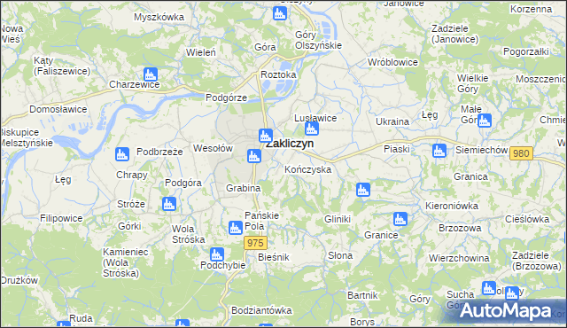 mapa Kończyska, Kończyska na mapie Targeo