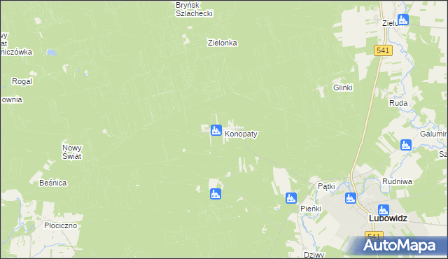 mapa Konopaty, Konopaty na mapie Targeo