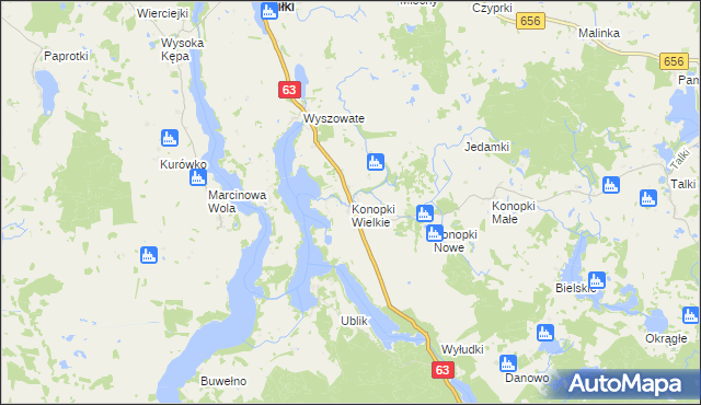 mapa Konopki Wielkie, Konopki Wielkie na mapie Targeo