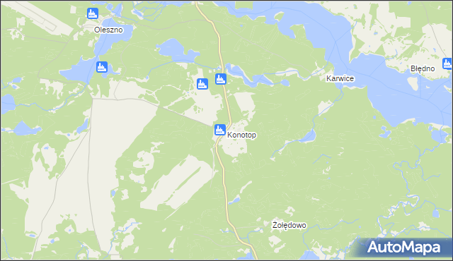 mapa Konotop gmina Drawsko Pomorskie, Konotop gmina Drawsko Pomorskie na mapie Targeo