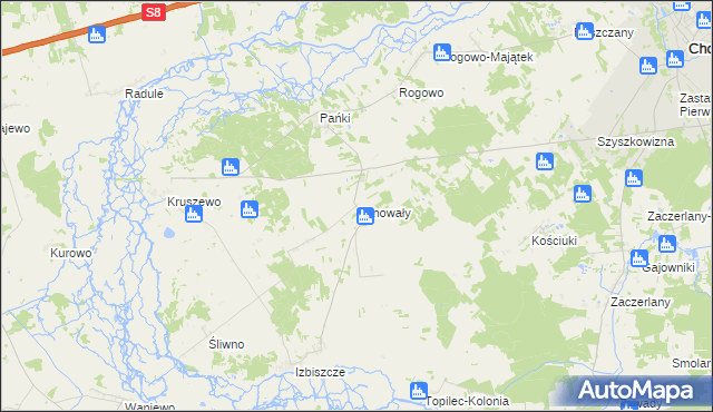 mapa Konowały, Konowały na mapie Targeo