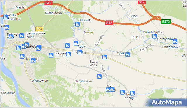 mapa Końskowola, Końskowola na mapie Targeo