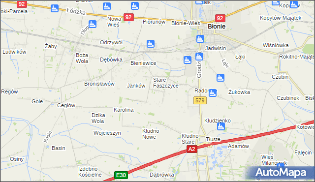 mapa Konstantów gmina Błonie, Konstantów gmina Błonie na mapie Targeo