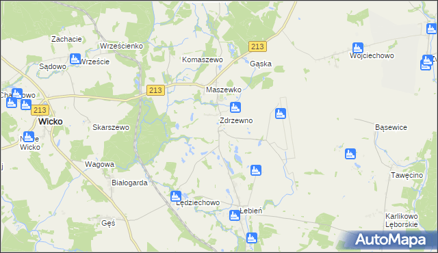 mapa Kopaniewo, Kopaniewo na mapie Targeo