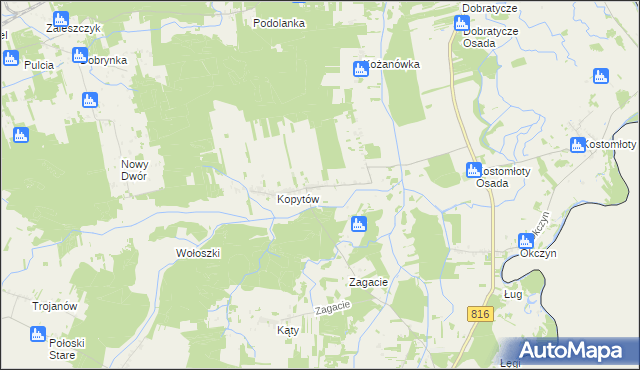 mapa Kopytów-Kolonia, Kopytów-Kolonia na mapie Targeo