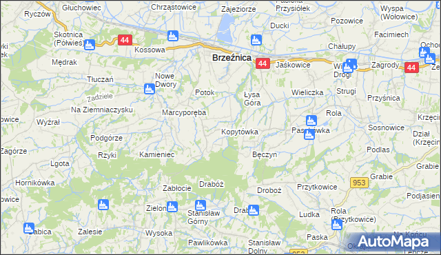 mapa Kopytówka, Kopytówka na mapie Targeo