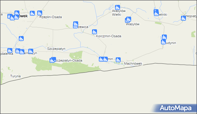 mapa Korczmin, Korczmin na mapie Targeo