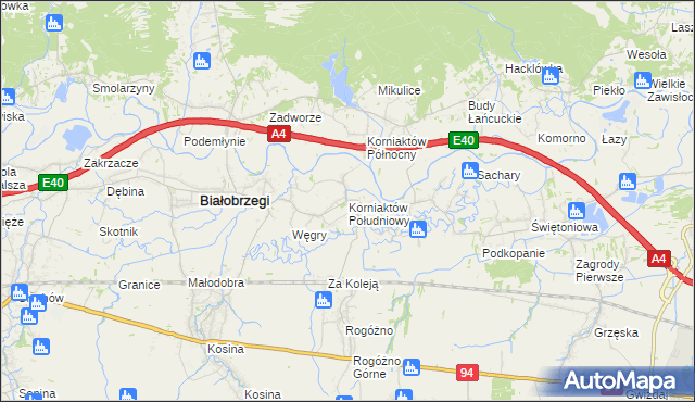 mapa Korniaktów Południowy, Korniaktów Południowy na mapie Targeo