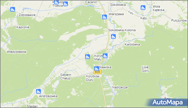 mapa Korytków Mały, Korytków Mały na mapie Targeo