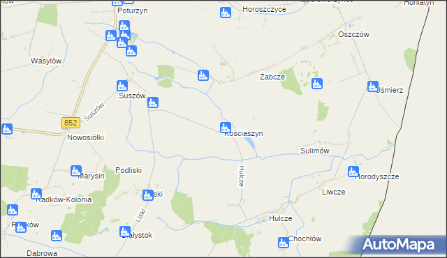 mapa Kościaszyn, Kościaszyn na mapie Targeo