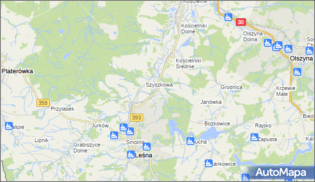 mapa Kościelniki Górne, Kościelniki Górne na mapie Targeo