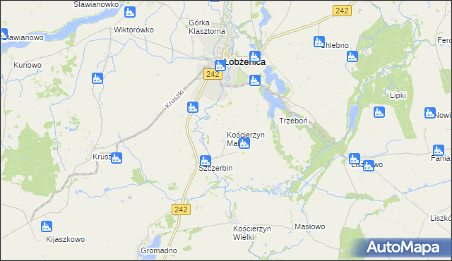 mapa Kościerzyn Mały, Kościerzyn Mały na mapie Targeo