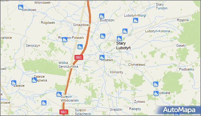 mapa Kosewo gmina Stary Lubotyń, Kosewo gmina Stary Lubotyń na mapie Targeo