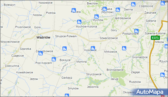 mapa Kosowice, Kosowice na mapie Targeo