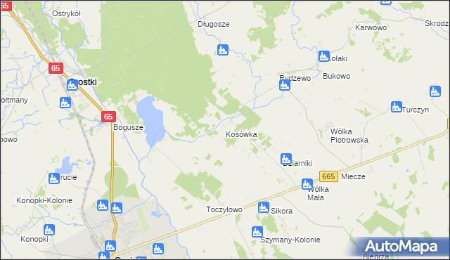 mapa Kosówka gmina Rajgród, Kosówka gmina Rajgród na mapie Targeo