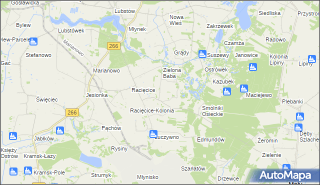 mapa Koszary gmina Sompolno, Koszary gmina Sompolno na mapie Targeo