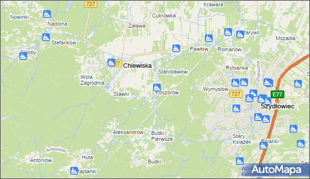 mapa Koszorów, Koszorów na mapie Targeo