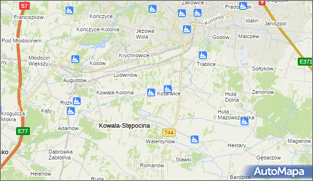 mapa Kotarwice, Kotarwice na mapie Targeo