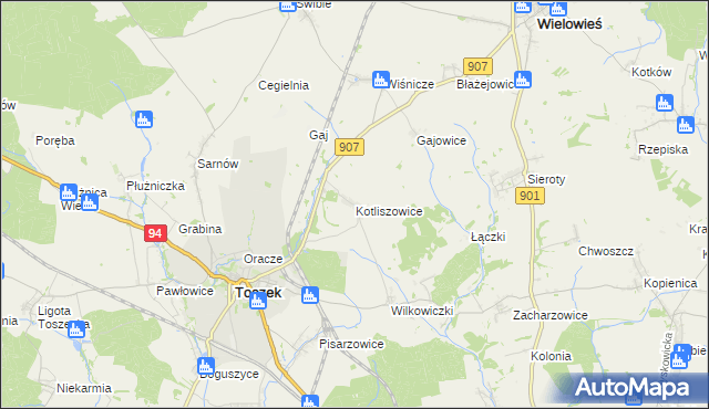 mapa Kotliszowice, Kotliszowice na mapie Targeo