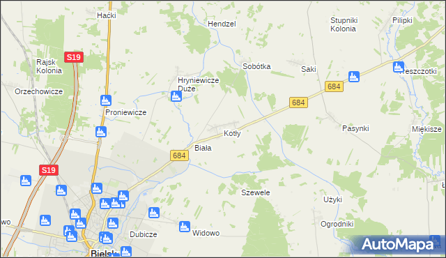 mapa Kotły, Kotły na mapie Targeo