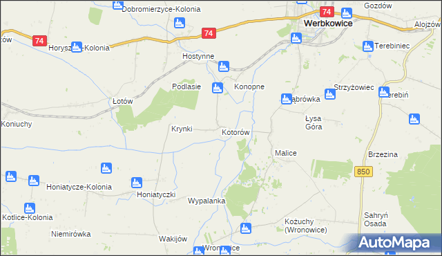 mapa Kotorów, Kotorów na mapie Targeo