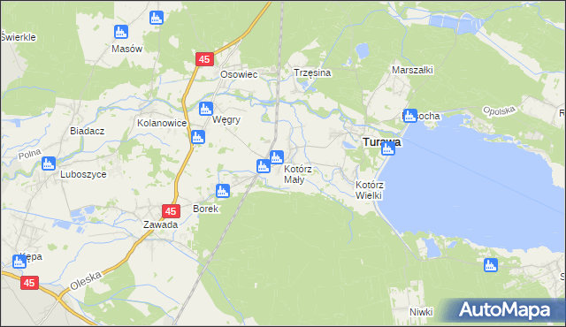 mapa Kotórz Mały, Kotórz Mały na mapie Targeo